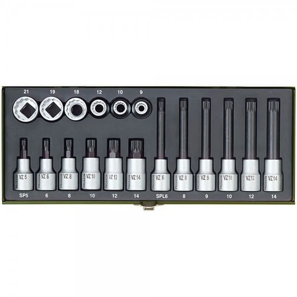 Proxxon Spezial-Steckschlüsselsatz Für Vielzahnschrauben XZN, 18-tlg., 23296