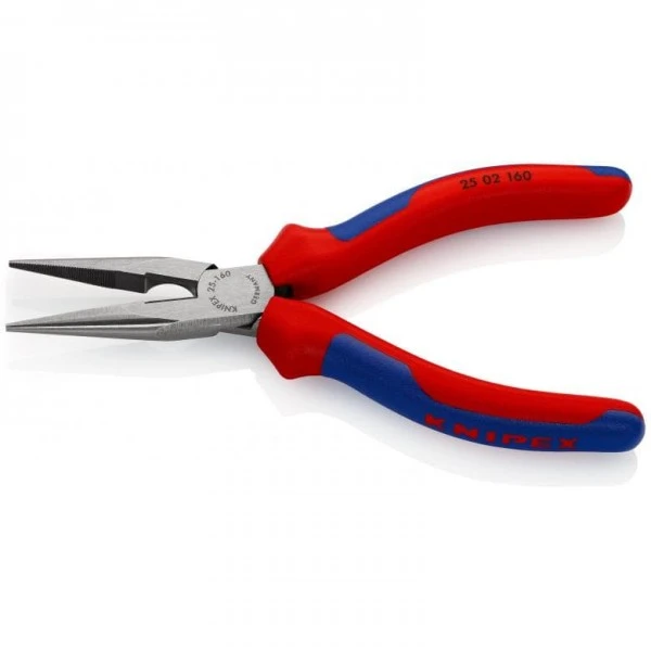 Knipex Flachrundzange Mit Schneide Schwarz Atramentiert 160 Mm, 25 02 160 – Bild 2