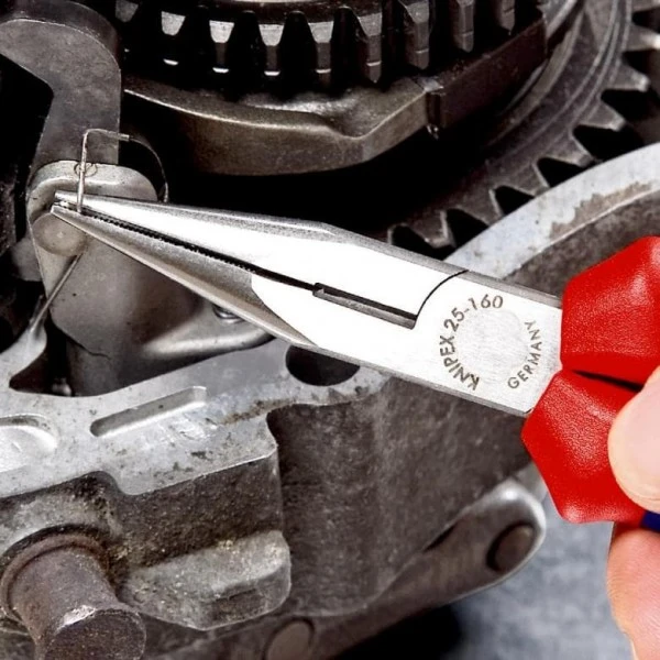 Knipex Flachrundzange Mit Schneide Schwarz Atramentiert 160 Mm, 25 02 160 – Bild 5