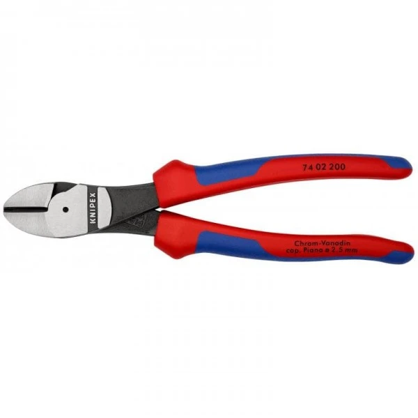Knipex Kraft-Seitenschneider Schwarz Atramentiert Mit Mehrkomponenten-Hüllen 200 Mm, 74 02 200 – Bild 3