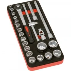 Set Mit 1/2 Zoll Umschaltknarre Steckschlüsselsatz 23 Tlg., 9804023001
