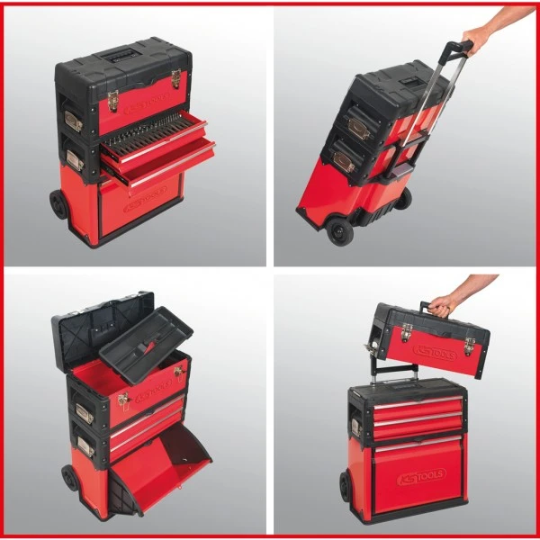 KS Tools Fahrbarer Kunststoff-Stahlblech-Werkzeugkasten, 850.0340 – Bild 6