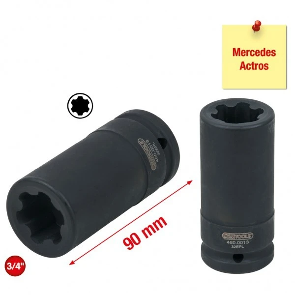 KS Tools Torx-E-Plus Stecknuss Für Mercedes, 32 EPL, 90mm Lang , 460.0013 – Bild 2