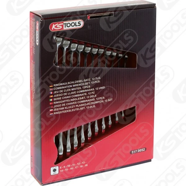 KS Tools Ringmaulschlüssel-Satz,abgew.12-tlg.8-19mm, 517.0052