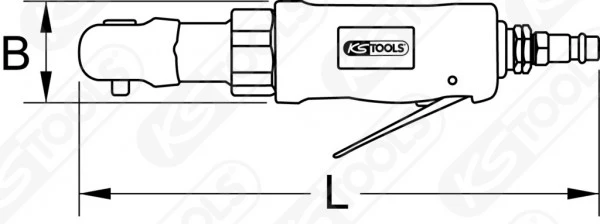 Ks Tools KS-Tools 1/2" SlimPOWER Mini-Druckluft-Umschaltratsche 34Nm, 515.5515 – Bild 2