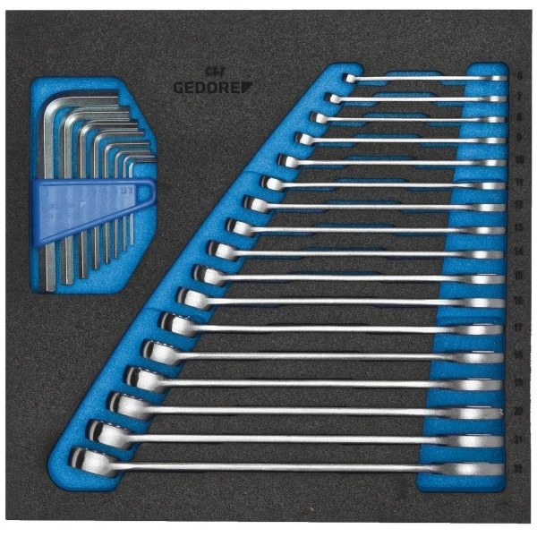 Gedore 1500 CT2-7 Ring-Maulschlüssel-Satz In Check-Tool-Modul, 2308878